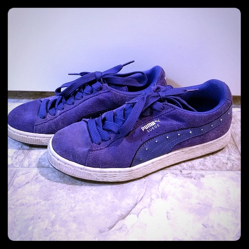 Purple rhineestone sneakers